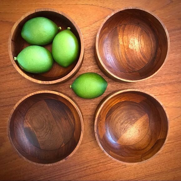 ERNEST SOHN Siamese Teak Stacking Bowls - Picture 2 of 7